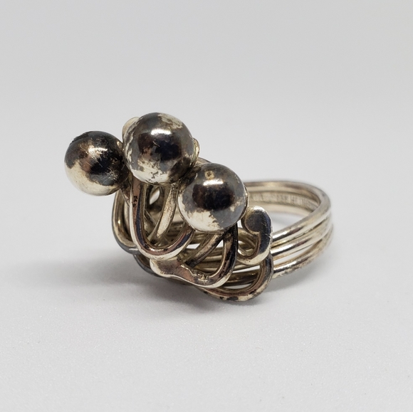 Sterling Silver Freeform Handwrought Ring - Picture 2 of 8